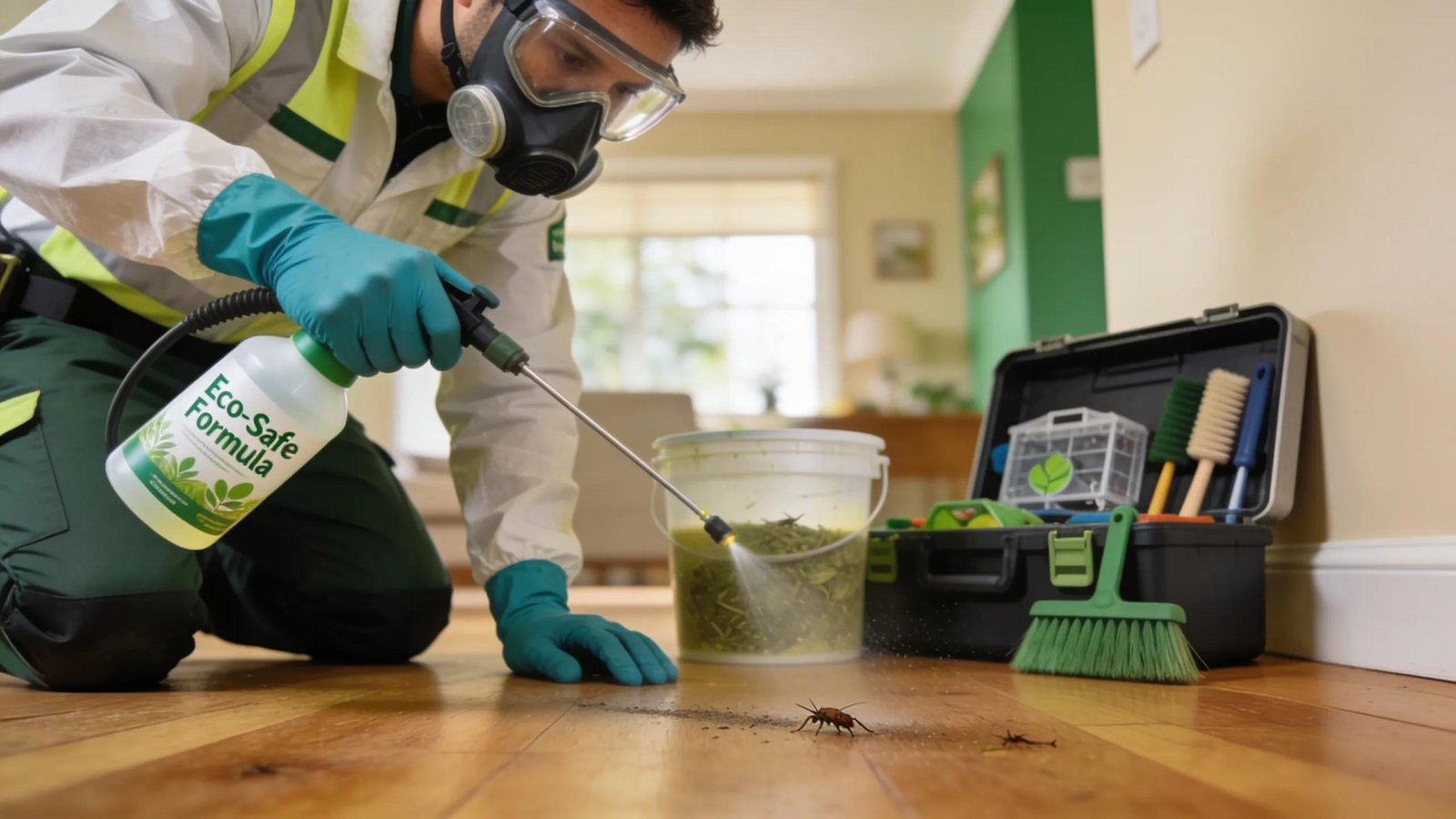 Pest control technician applying eco-friendly methods in Melbourne home